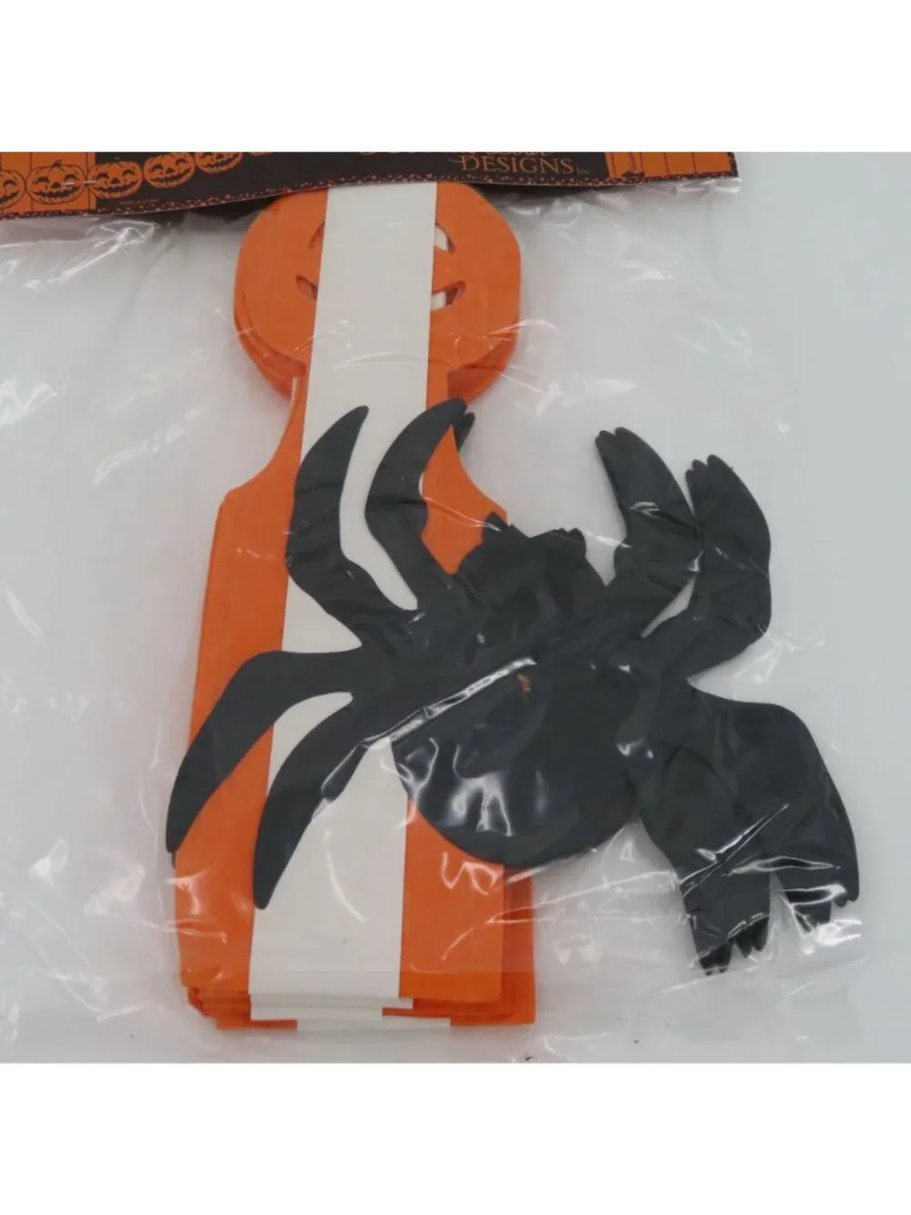 Bethany Lowe String Em Outs Halloween Spider Jack O Lantern Paper Garland NEW